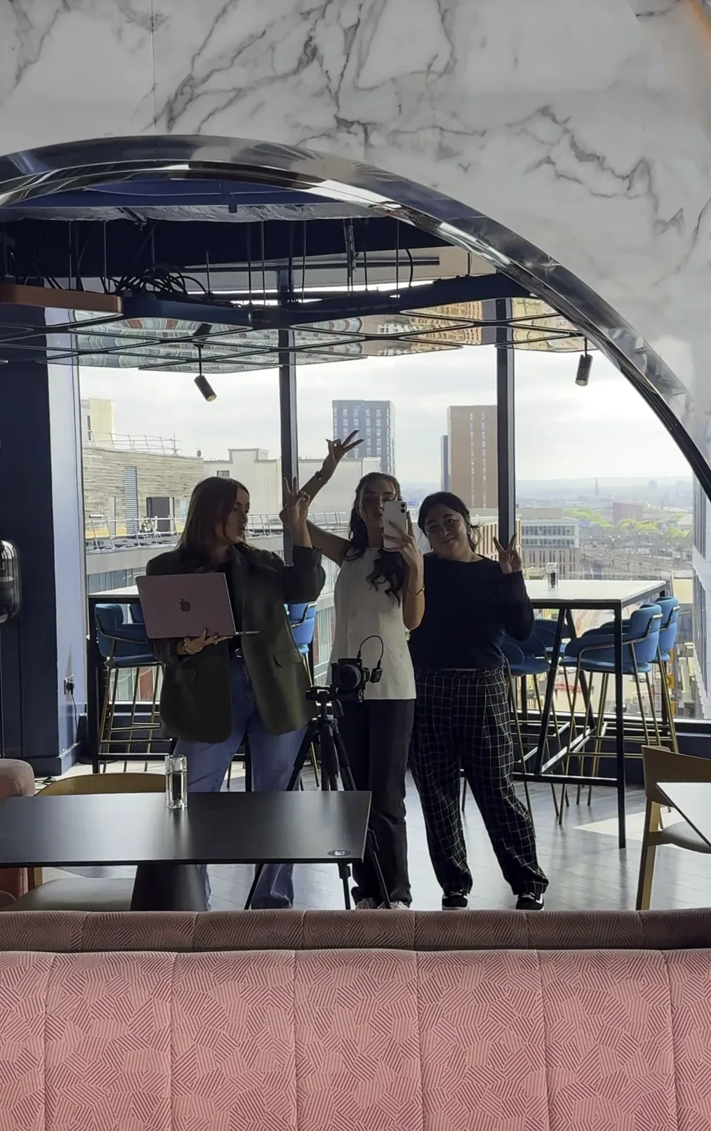 Breeze Connection team at work with laptop and camera